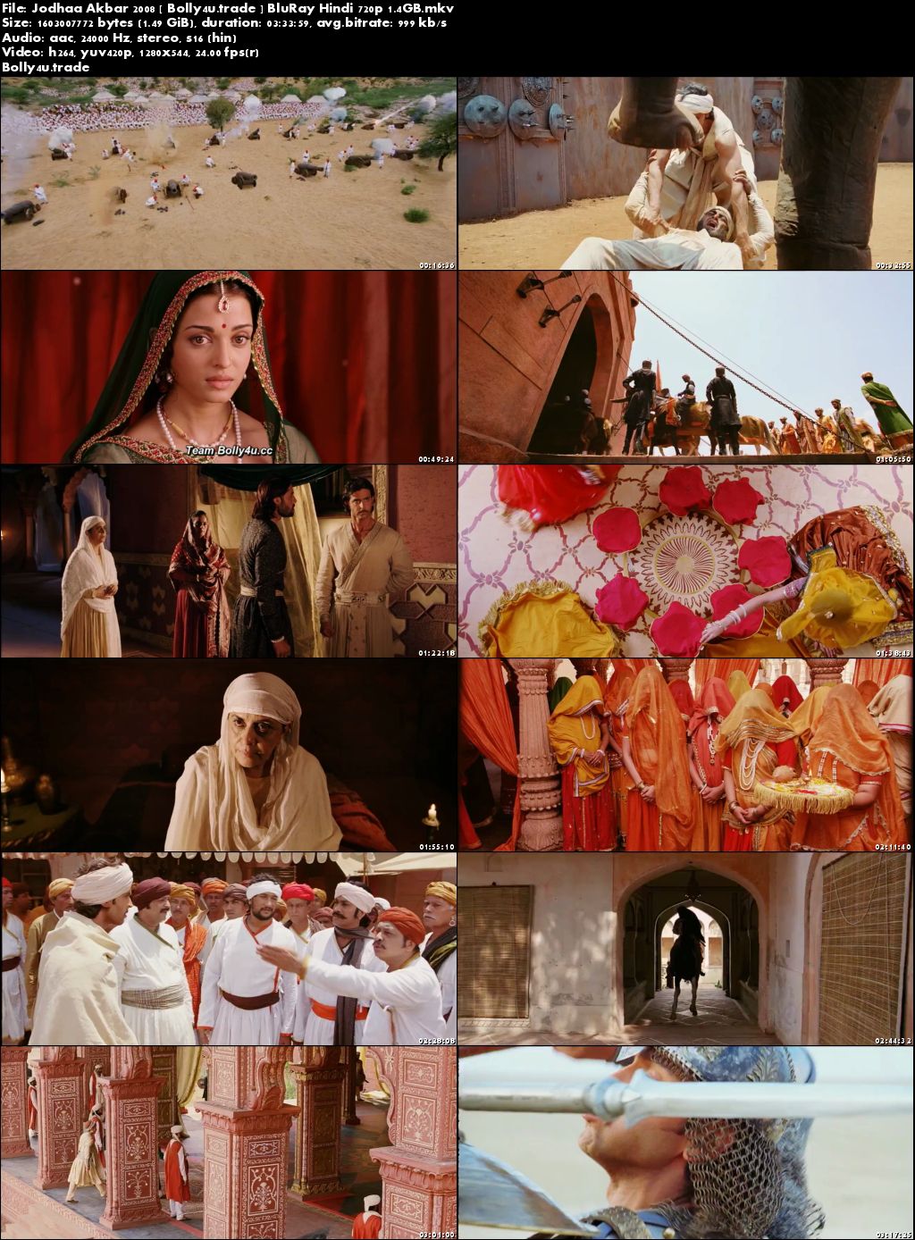 Jodhaa Akbar 2008 BluRay 600M Full Hindi Movie Download 480p