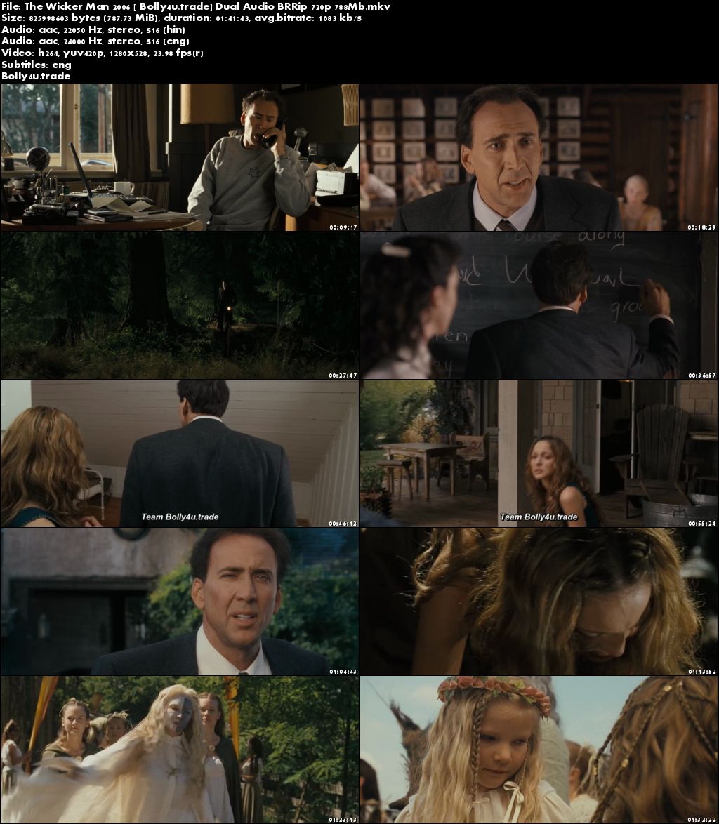 The Wicker Man 2006 BRRip 750MB Hindi Dual Audio 720p Download