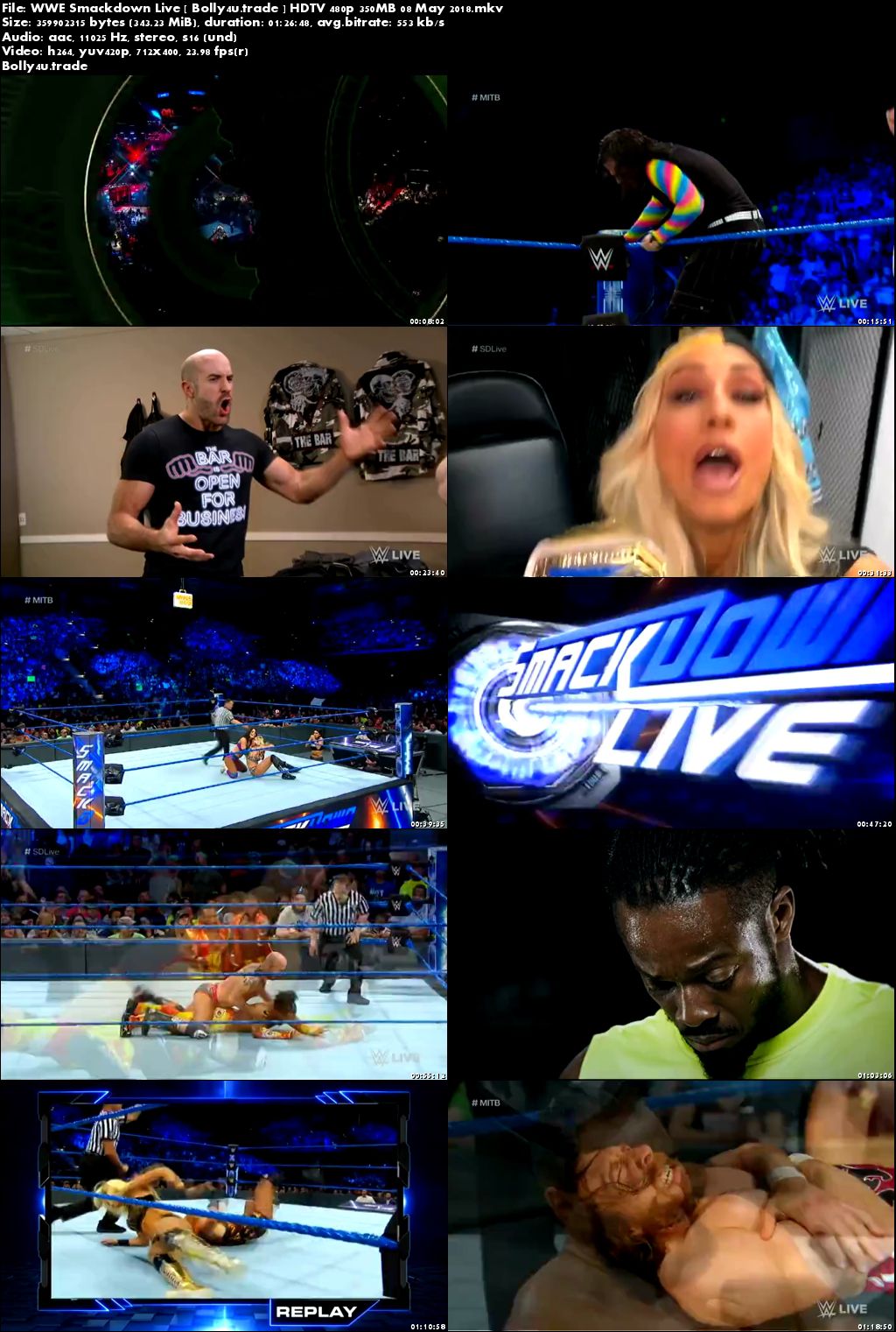 WWE Smackdown Live HDTV 480p 350MB 08 May 2018 Download