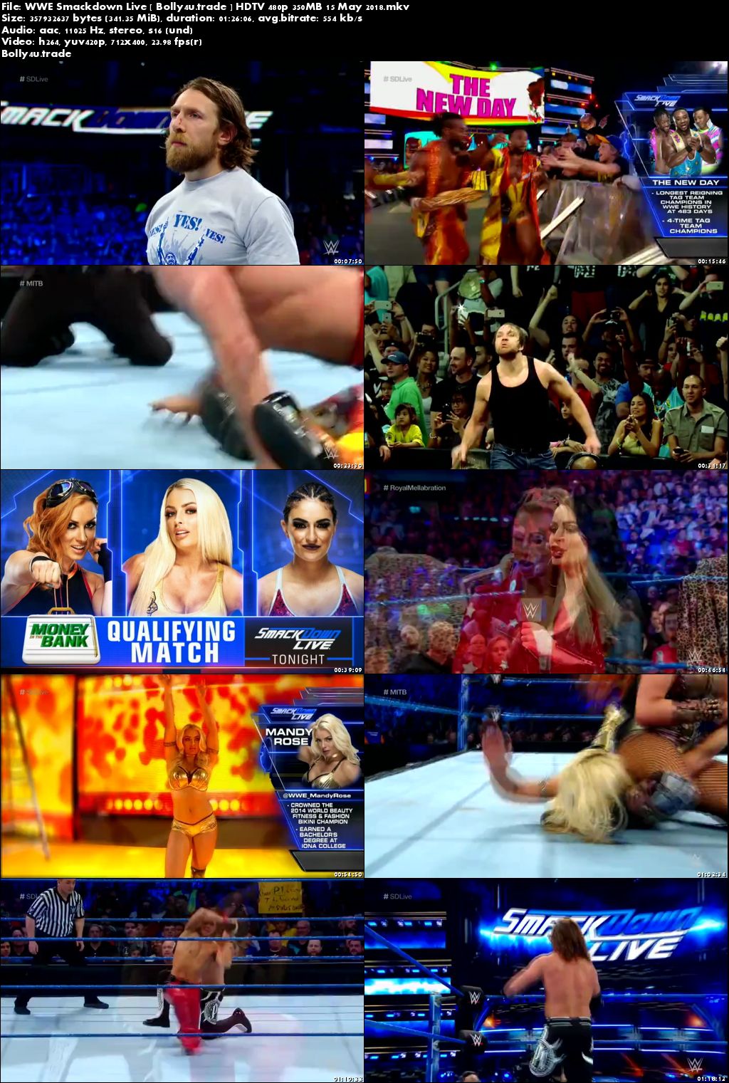 WWE Smackdown Live HDTV 480p 350MB 15 May 2018 Download