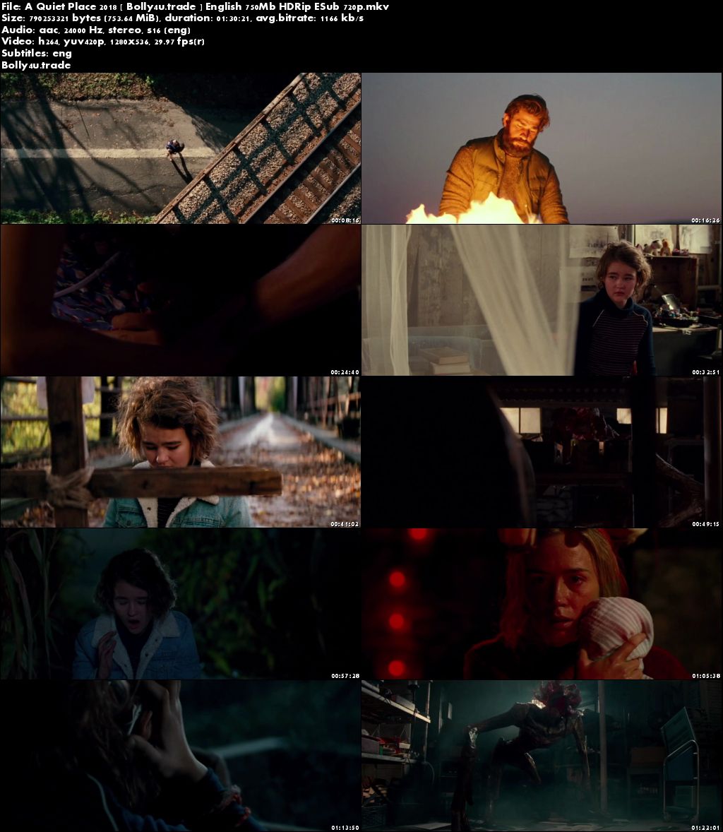 A Quiet Place 2018 HDRip 750Mb English 720p ESub Download