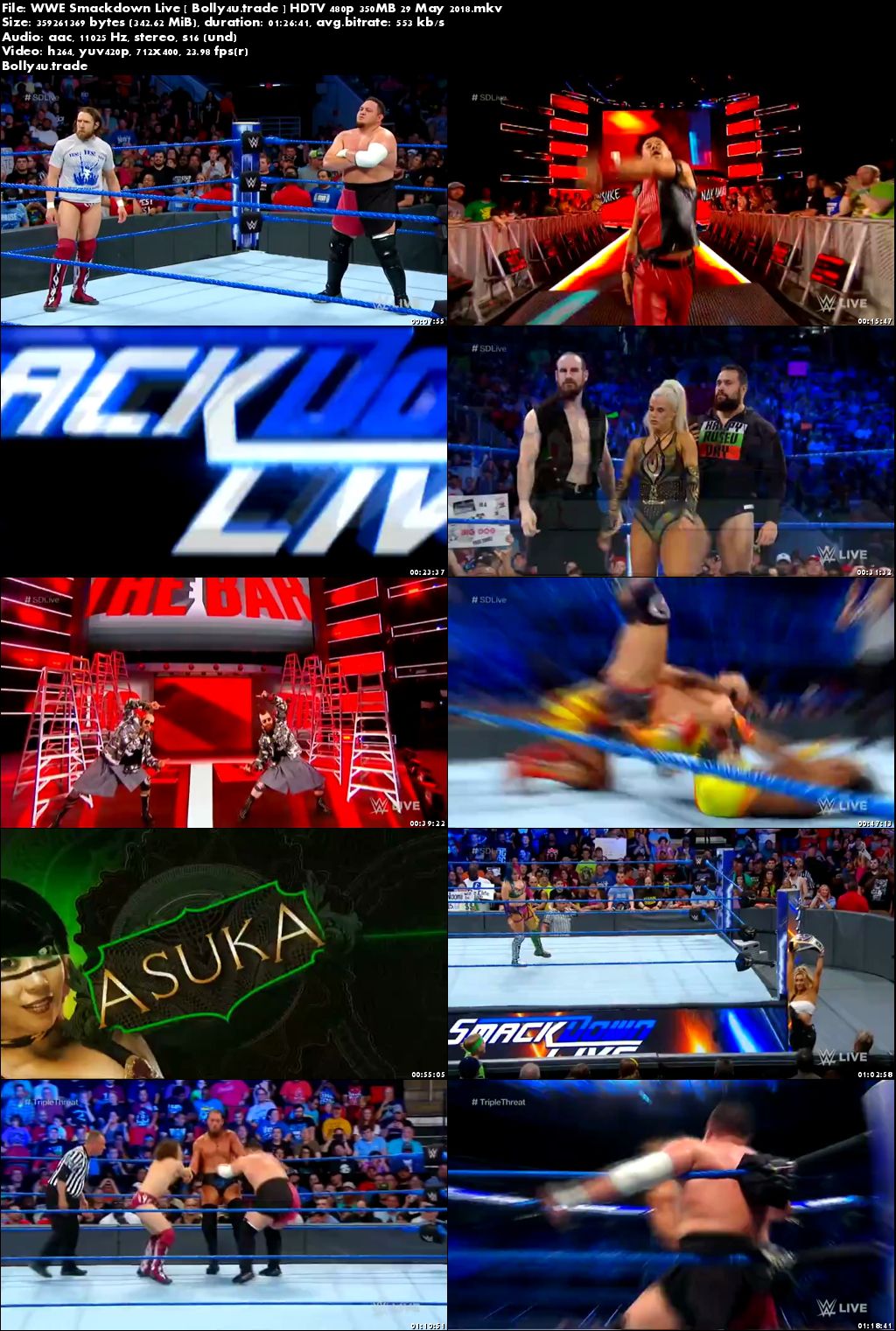 WWE Smackdown Live HDTV 480p 350MB 29 May 2018 Download