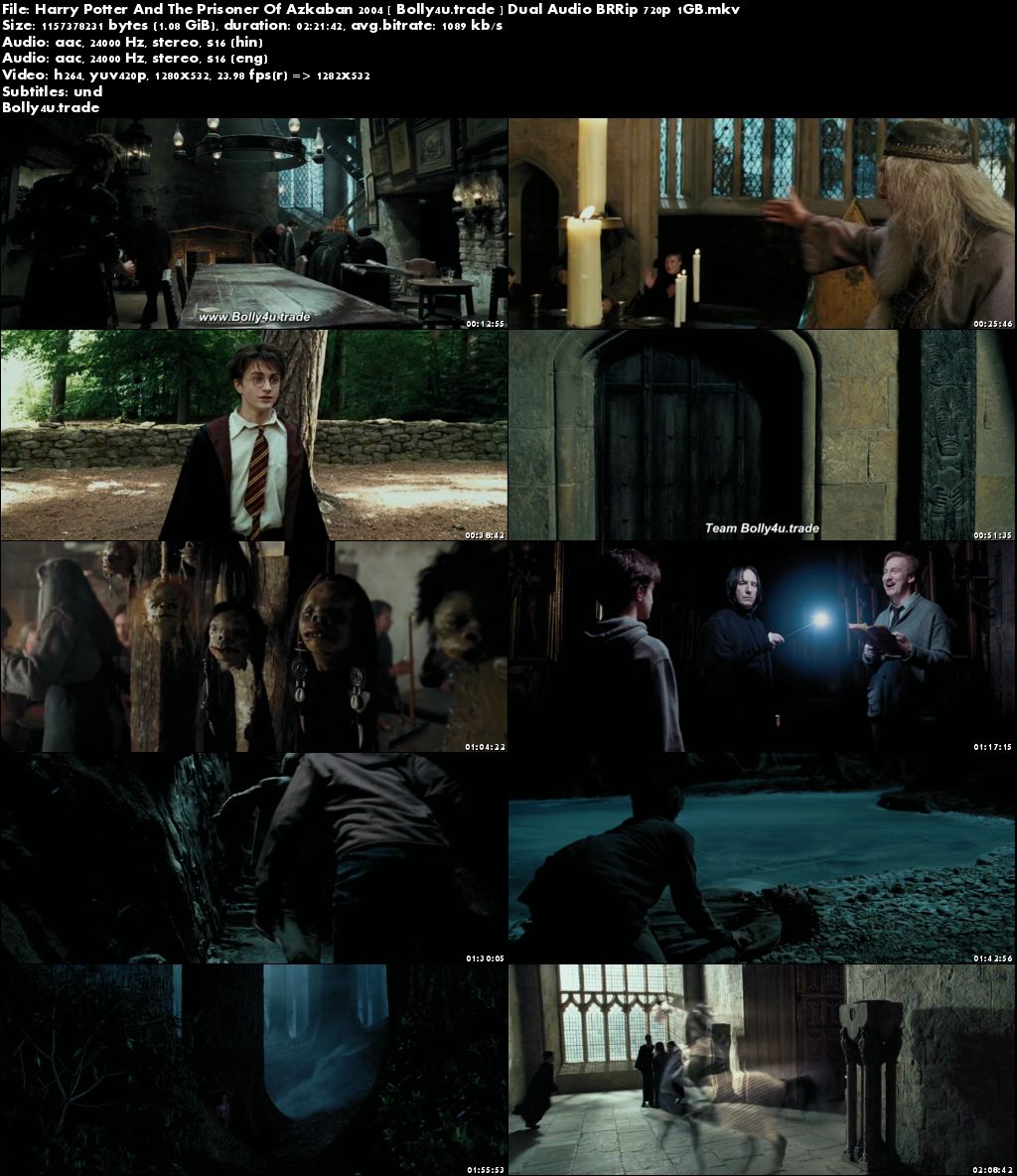 Harry Potter And The Prisoner Of Azkaban 2004 BRRip 450MB Hindi Dual Audio 480p Download
