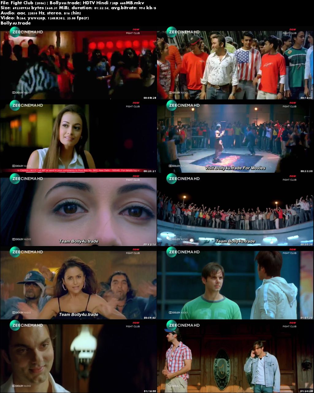 Fight Club 2006 HDTV 650MB Full Hindi Movie Download 720p
