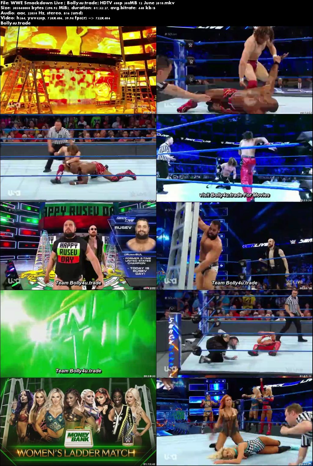 WWE Smackdown Live HDTV 480p 300MB 12 June 2018 Download