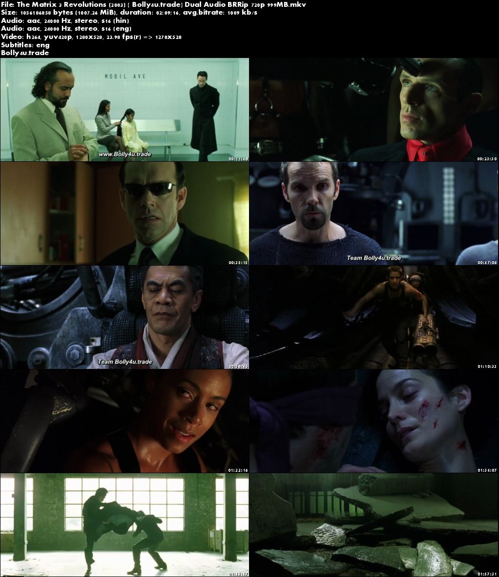 The Matrix 3 Revolutions 2003 BluRay 999MB Hindi Dual Audio 720p Download