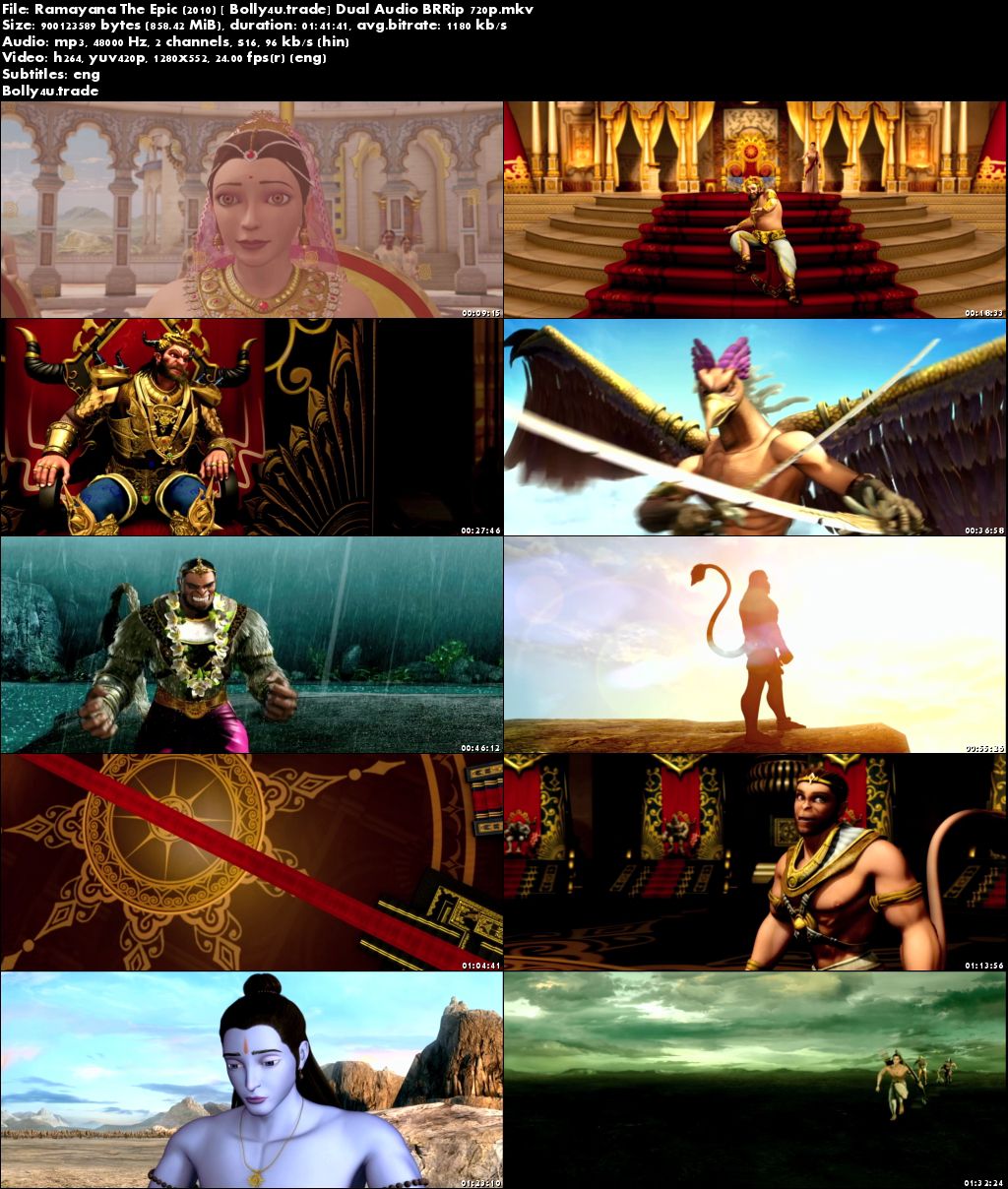 Ramayana The Epic 2010 BluRay 850MB Hindi 720p Download