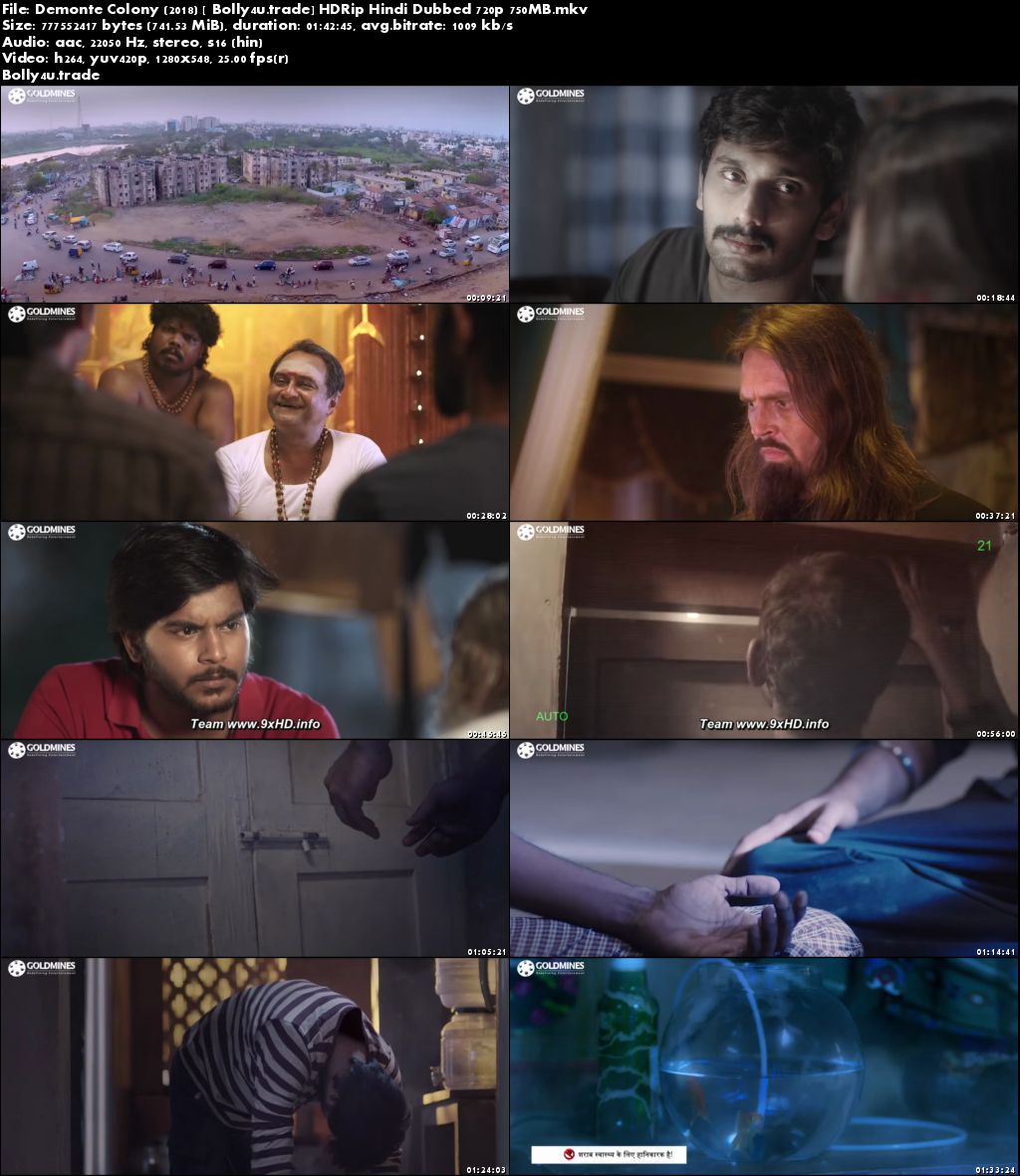 Demonte Colony 2018 HDRip 750MB Hindi Dubbed 720p Download