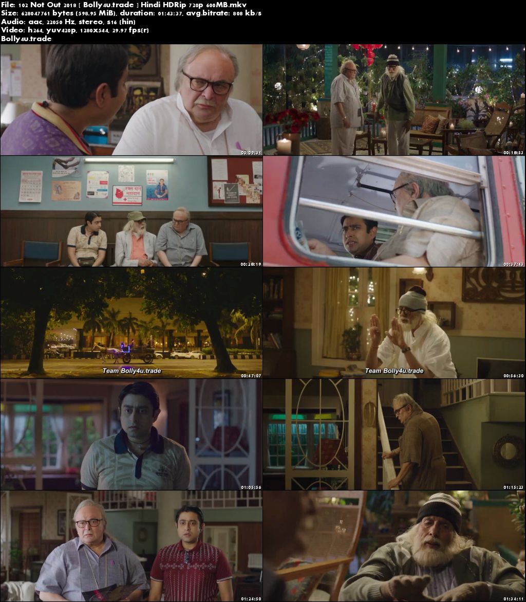 102 Not Out 2018 HDRip 600Mb Full Hindi Movie Download 720p