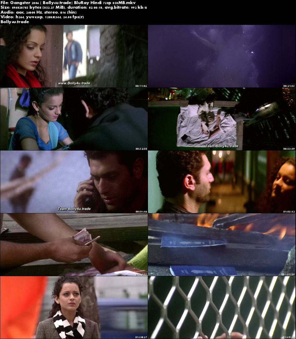 Gangster 2006 BluRay 850Mb Full Hindi Movie Download 720p