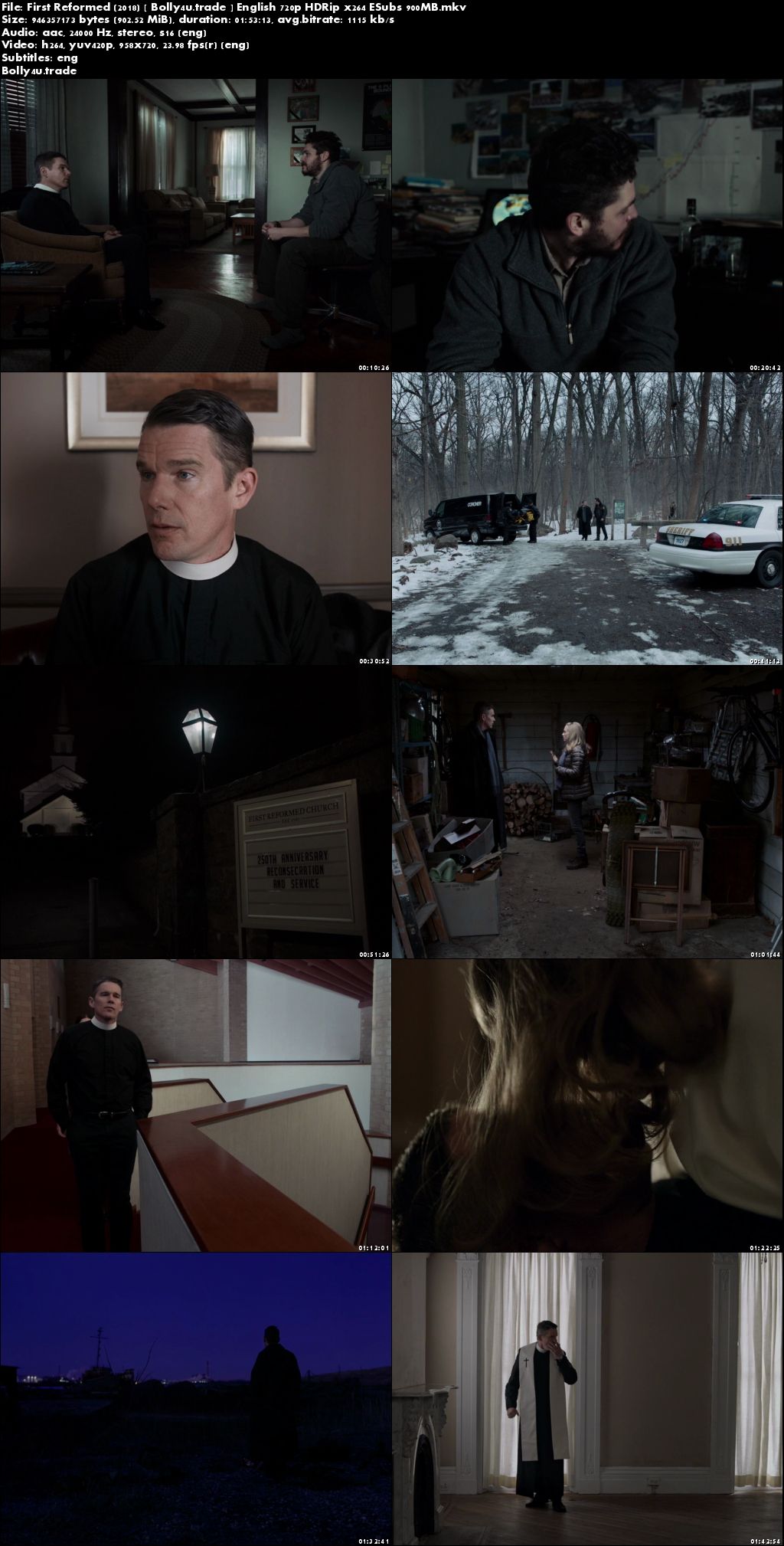 First Reformed 2018 HDRip 900Mb Full English Movie Download 720p ESub