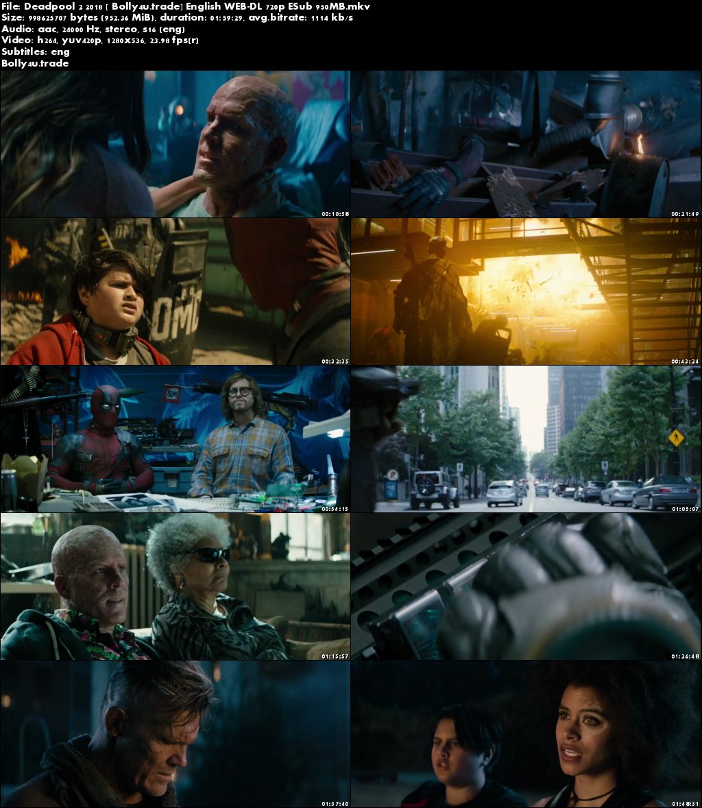 Deadpool 2 2018 WEB-DL 350Mb Full English Movie Download 480p ESub