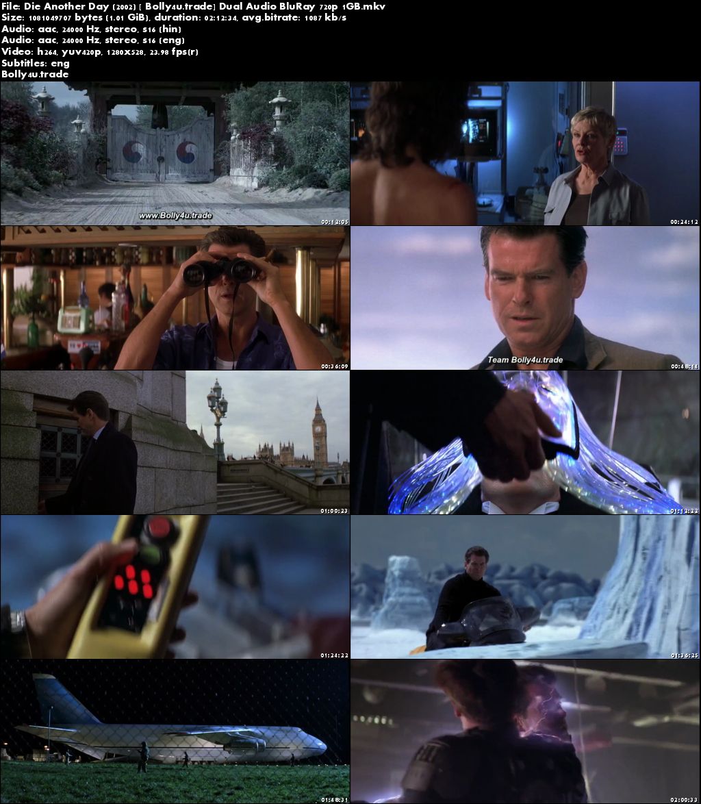 Die Another Day 2002 BluRay 1GB Hindi Dubbed Dual Audio 720p Download