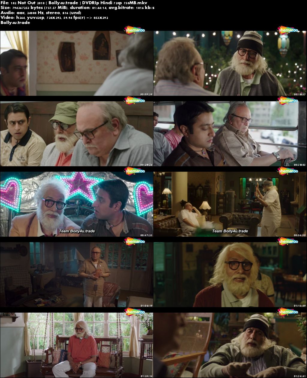 102 Not Out 2018 DVDRip 750MB Full Hindi Movie Download 720p