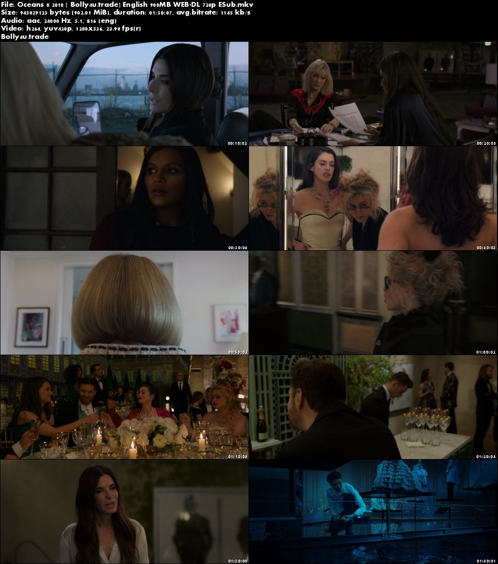 Oceans 8 2018 WEB-DL 300Mb Full English Movie Download 480p