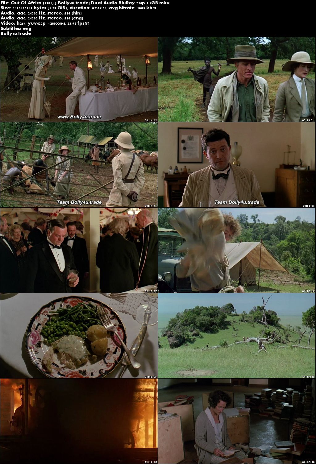 Out Of Africa 1985 BluRay 500MB Hindi Dubbed Dual Audio 480p Download