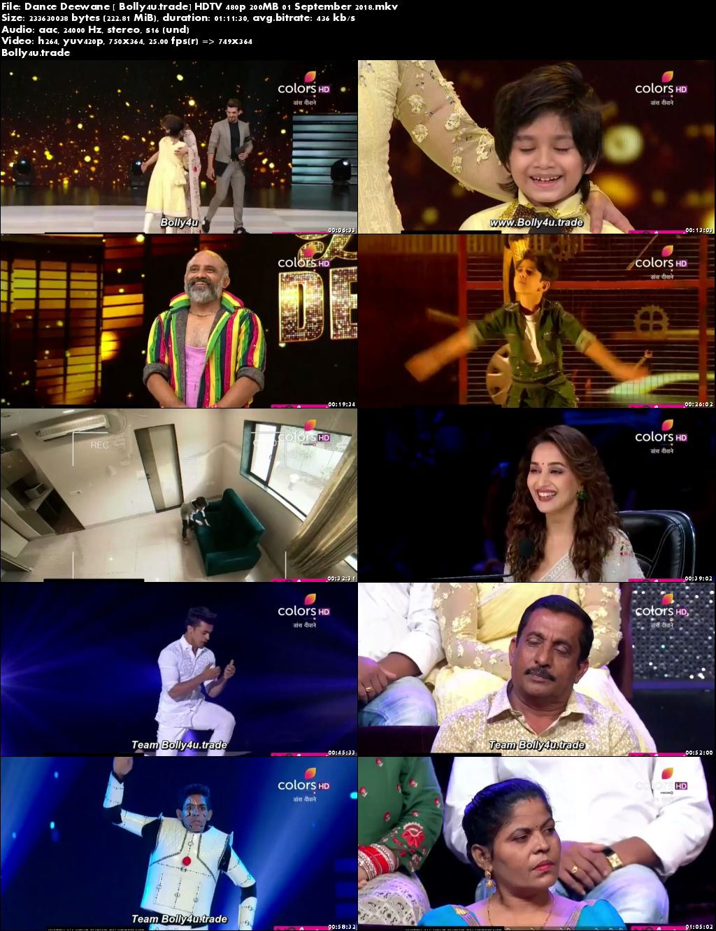 Dance Deewane HDTV 480p 200MB 01 September 2018 Download