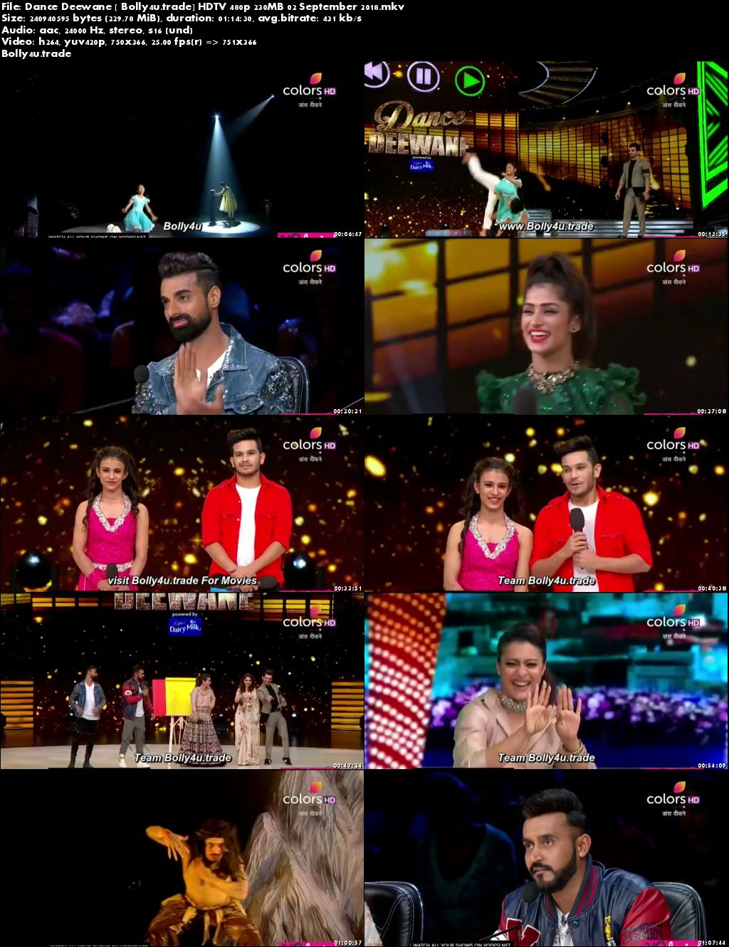 Dance Deewane HDTV 480p 200MB 02 September 2018 Download