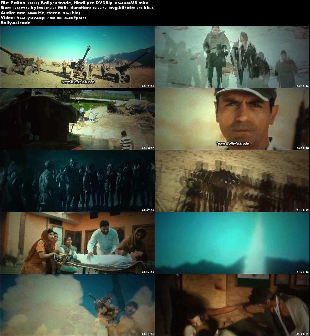 Paltan 2018 Pre DVDRip 400MB Full Hindi Movie Download 480p