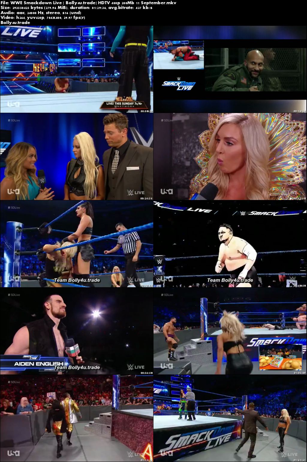 WWE Smackdown Live HDTV 480p 280Mb 11 September 2018 Download