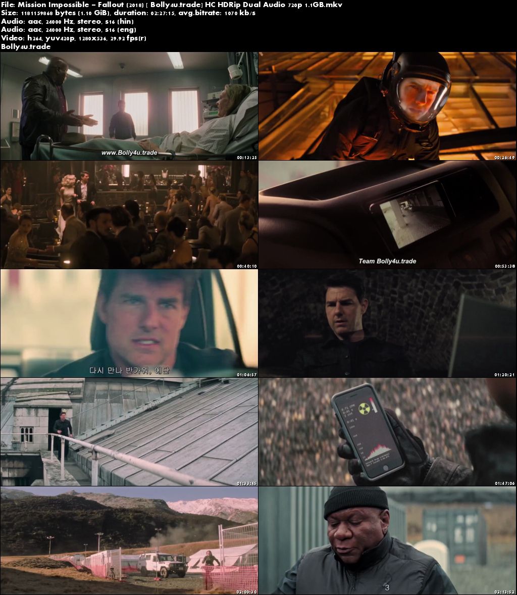 Mission Impossible Fallout 2018 HC HDRip 450MB Hindi Dual Audio 480p Download