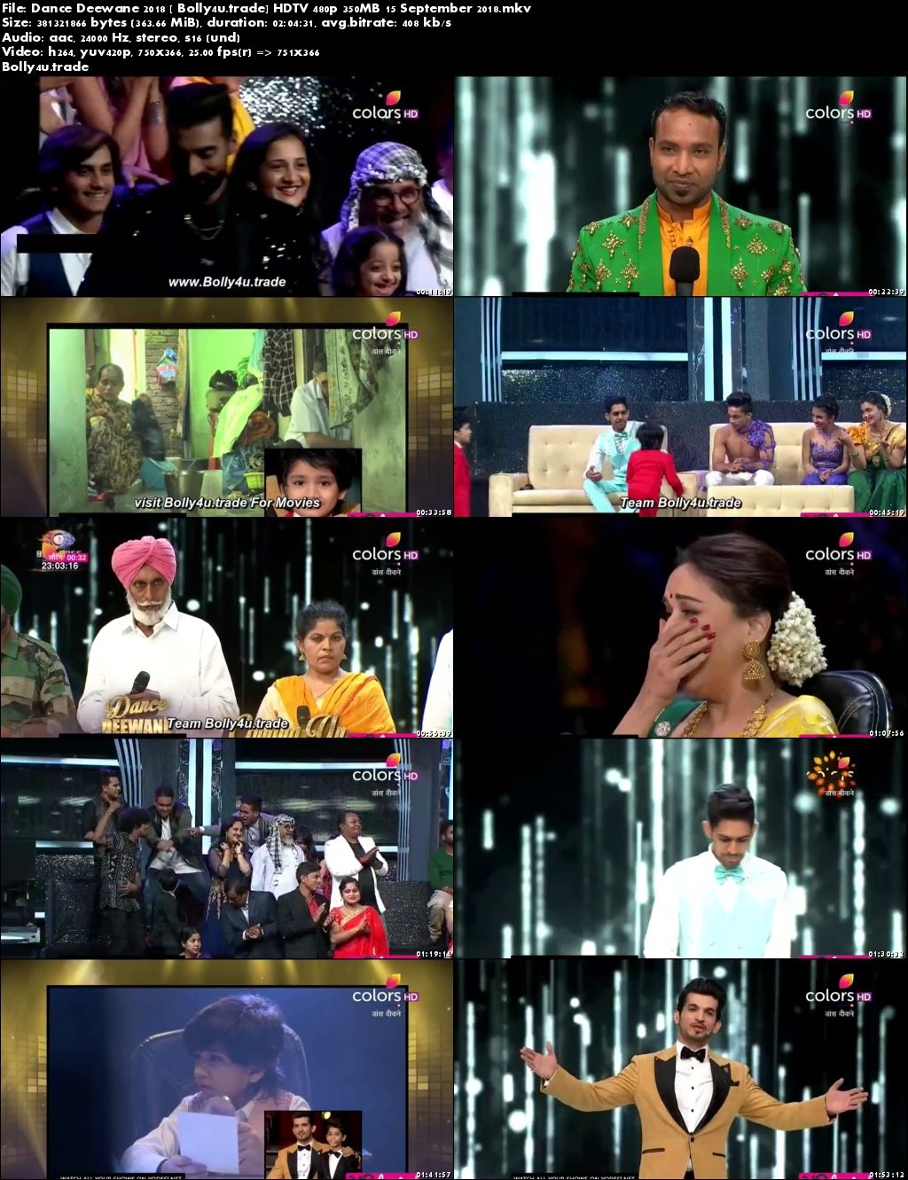 Dance Deewane 2018 Grand Finale HDTV 480p 350MB 15 September 2018 Download