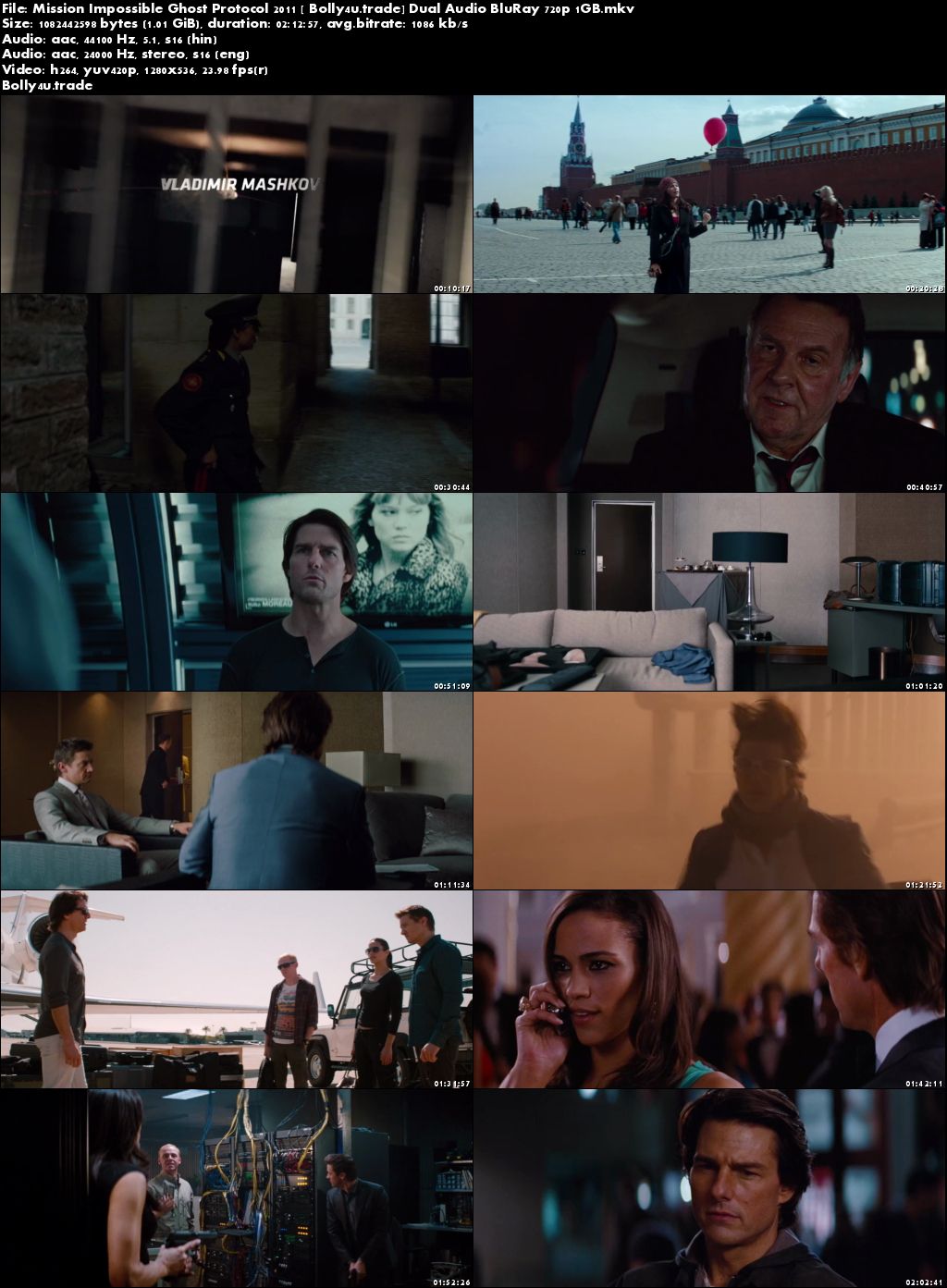 Mission Impossible Ghost Protocol 2011 BRRip 400MB Hindi Dual Audio 480p Download