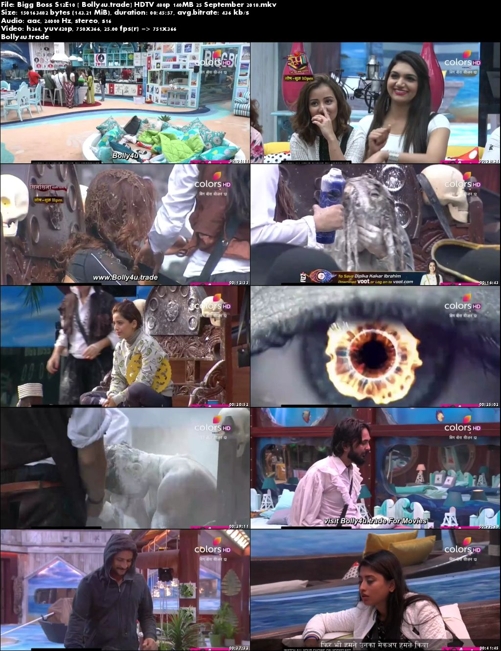 Bigg Boss S12E10 HDTV 480p 140MB 25 September 2018 Download