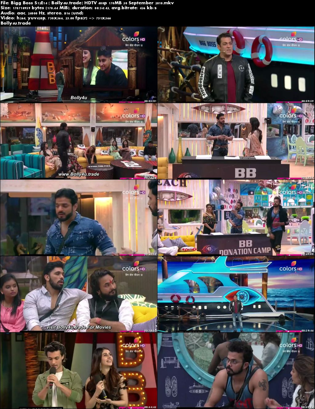 Bigg Boss S12E14 HDTV 480p 170MB 30 September 2018 Download