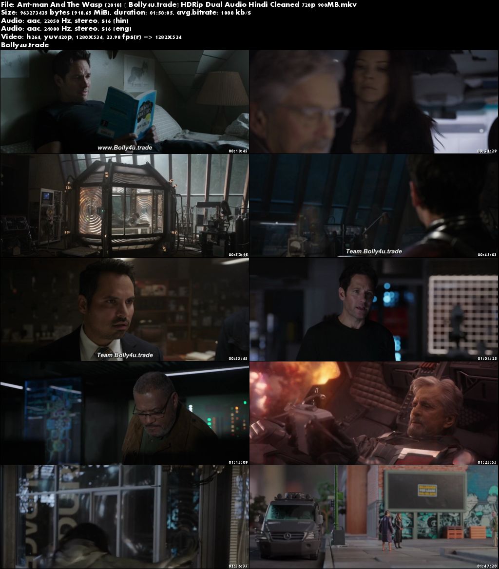 Ant-man And The Wasp 2018 HDRip 300MB Hindi Cleaned Dual Audio 480p Download