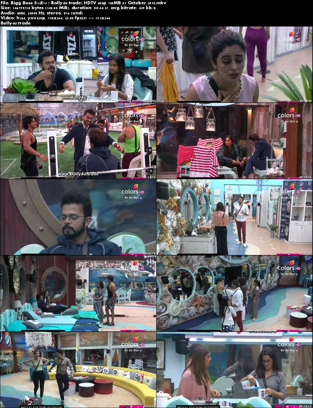 Bigg Boss S12E15 HDTV 480p 140MB 01 October 2018 Download