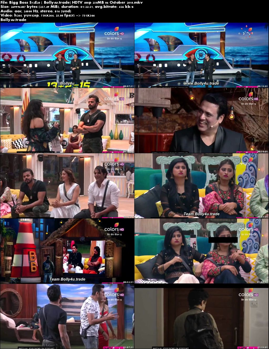 Bigg Boss S12E20 HDTV 480p 250MB 06 October 2018 Download