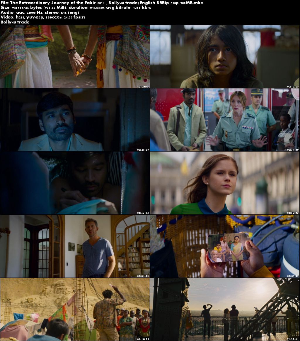 The Extraordinary Journey of the Fakir 2018 BRRip 300MB English 480p Download