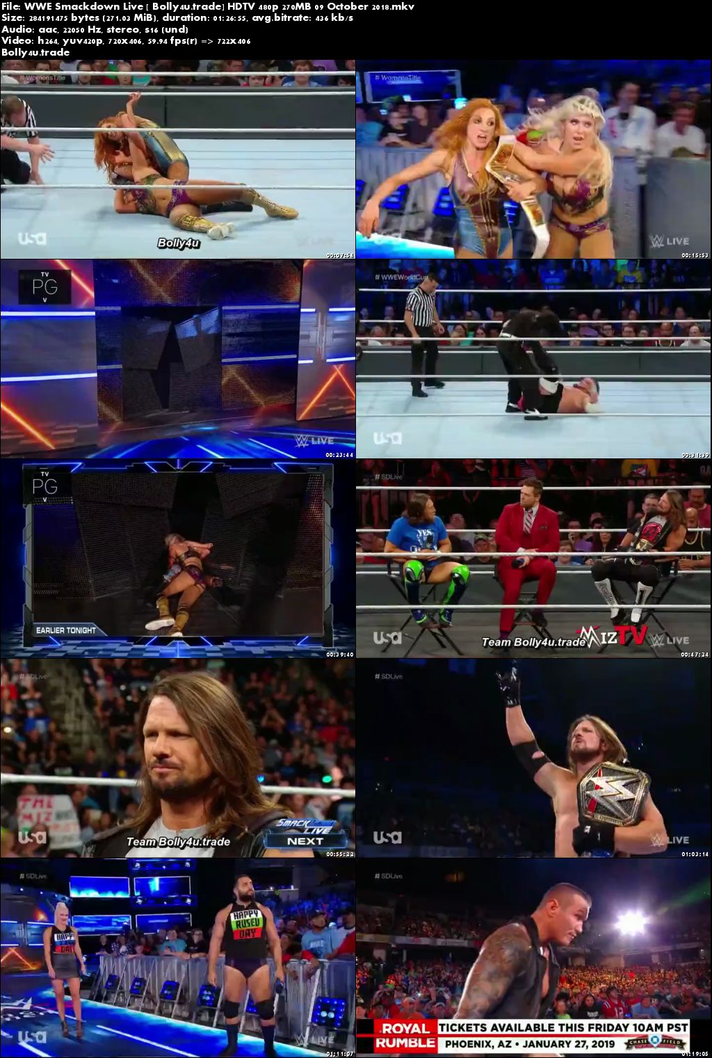 WWE Smackdown Live HDTV 480p 270MB 09 October 2018 Download WWE Smackdown Live HDTV 480p 270MB 09 October 2018 Download