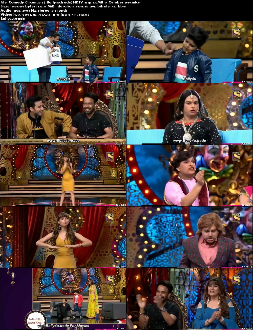 Comedy Circus 2018 HDTV 480p 130MB 14 October 2018 Download