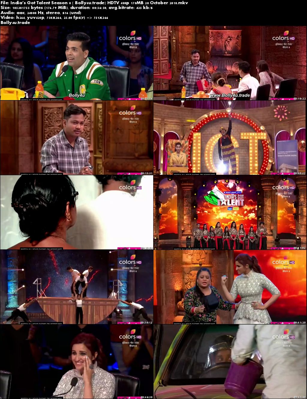 Indias Got Talent Season 8 HDTV 480p 170MB 20 October 2018 Download
