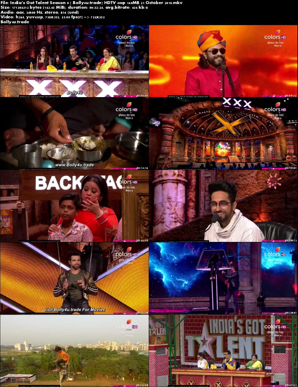Indias Got Talent Season 8 HDTV 480p 160MB 21 October 2018 Download