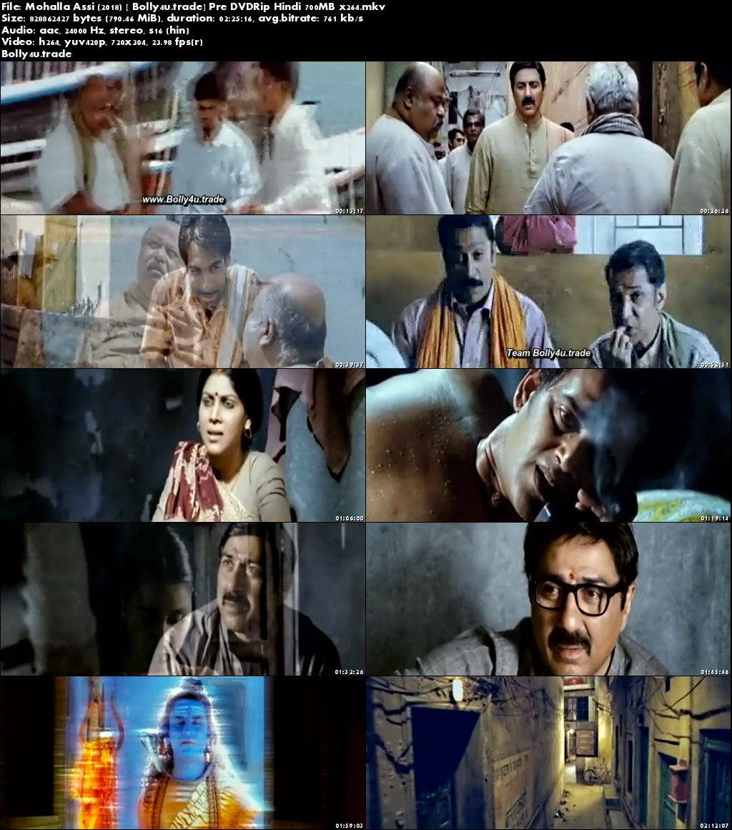 Mohalla Assi 2018 Pre DVDRip 300Mb Full Hindi Movie Download 480p