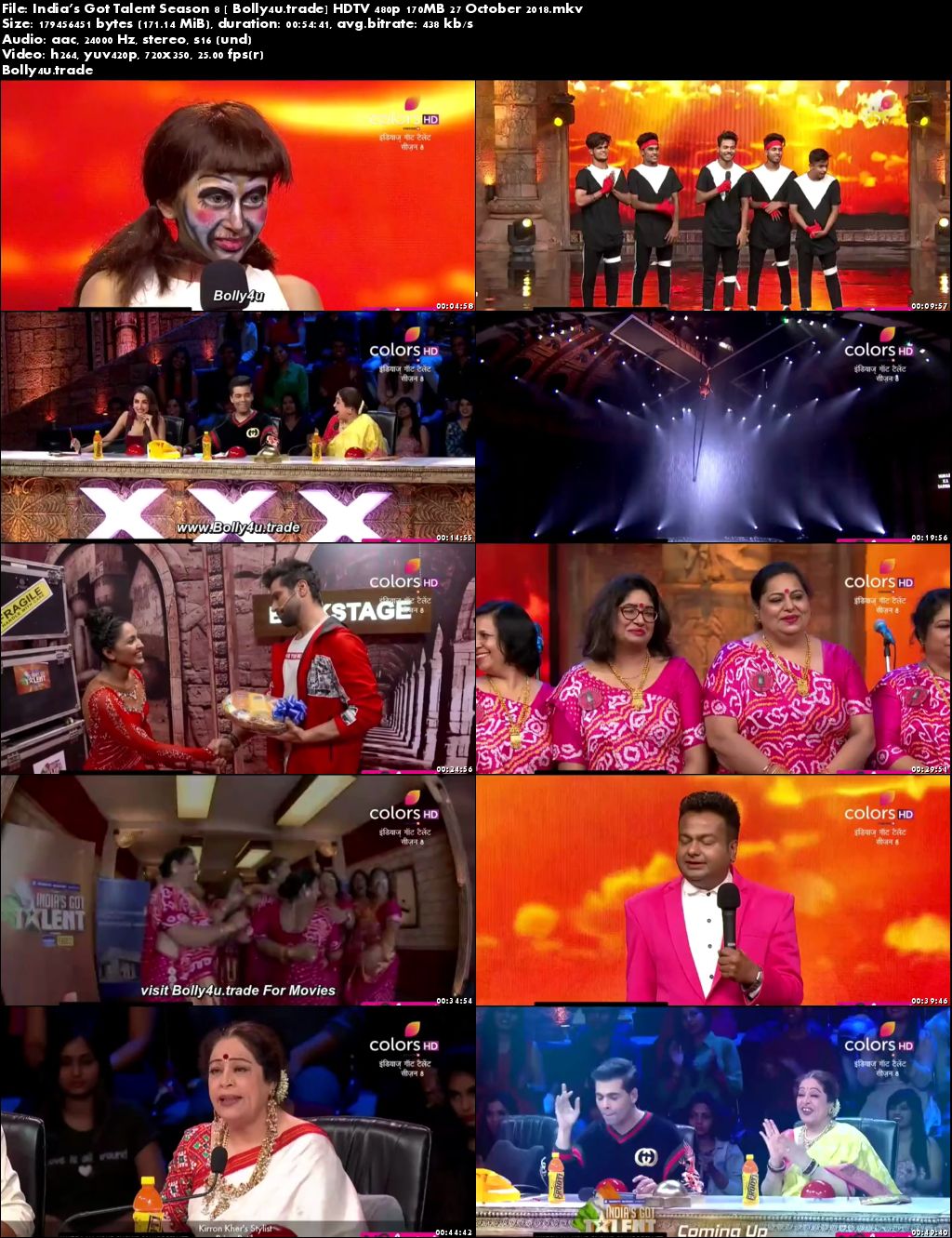 Indias Got Talent Season 8 HDTV 480p 170MB 27 October 2018 Download