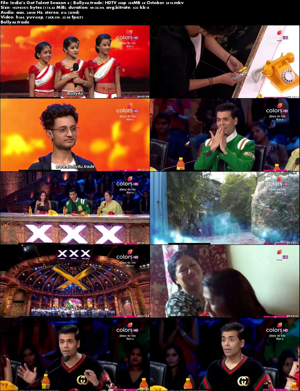 Indias Got Talent Season 8 HDTV 480p 180MB 28 October 2018 Download