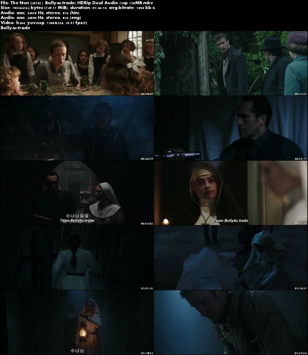 The Nun 2018 HDRip 750MB Hindi Dual Audio 720p Download