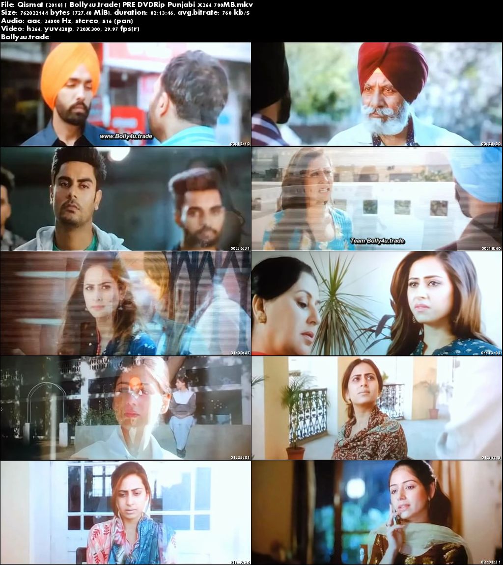 Qismat 2018 Pre DVDRip 700MB Full Punjabi Movie Download x264