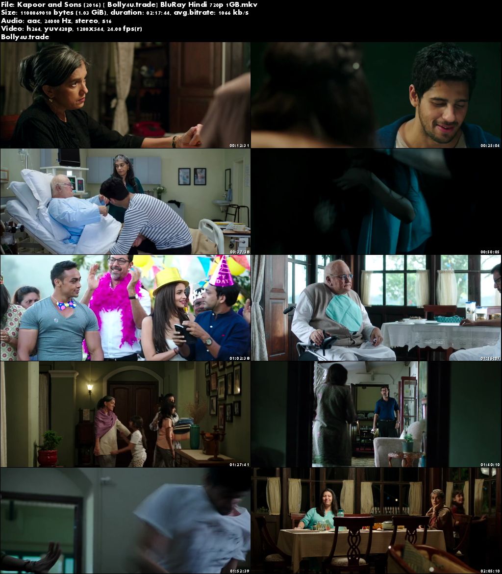 Kapoor and Sons 2016 BluRay 1Gb Full Hindi Movie Download 720p