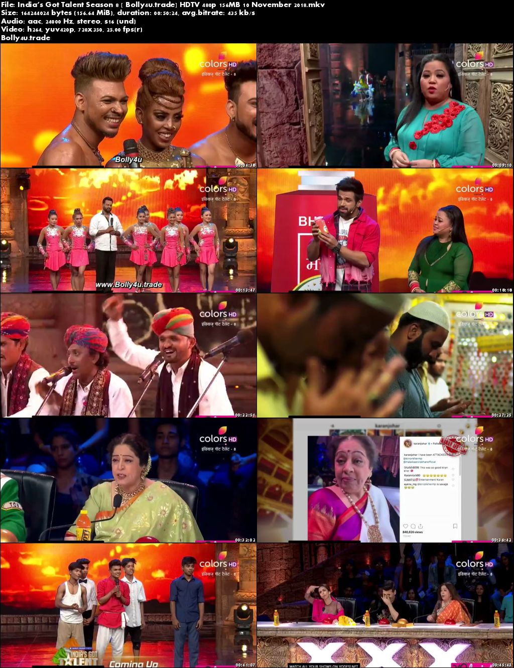 Indias Got Talent Season 8 HDTV 480p 150MB 10 November 2018 Download