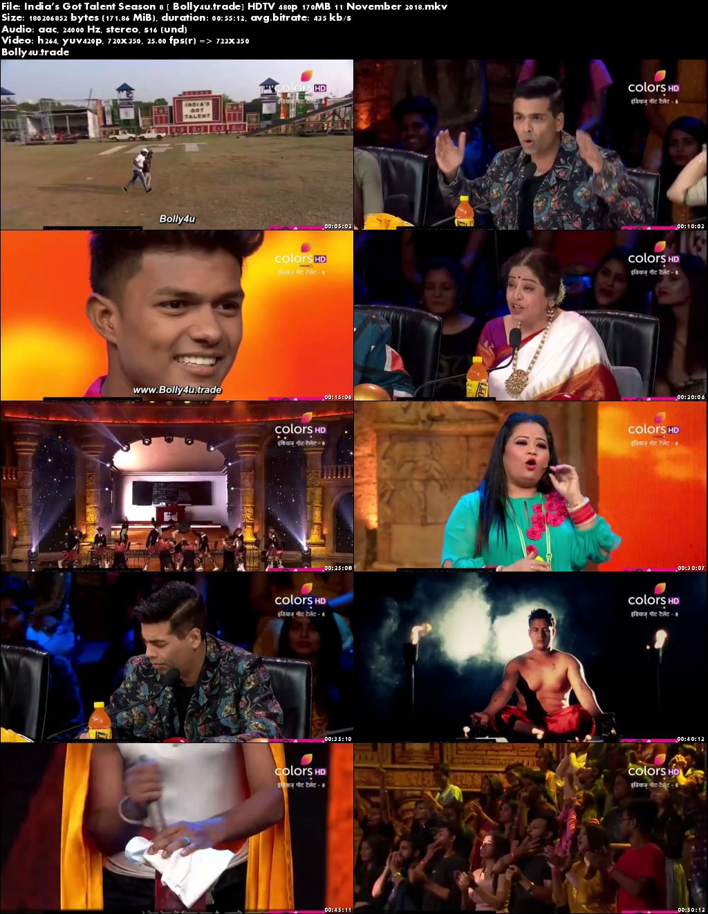 Indias Got Talent Season 8 HDTV 480p 170MB 11 November 2018 Download