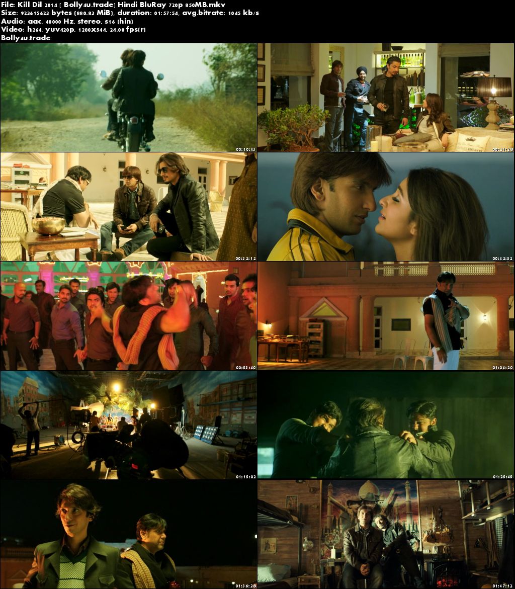 Kill Dil 2014 BluRay 350Mb Full Hindi Movie Download 480p
