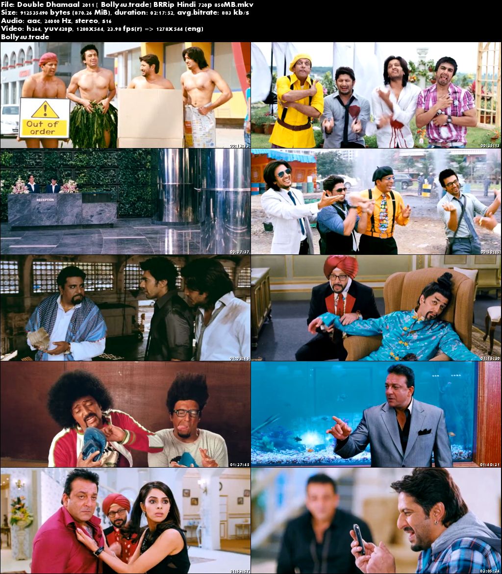 Double Dhamaal 2011 BRRip 850mb Full Hindi Movie Download 720p