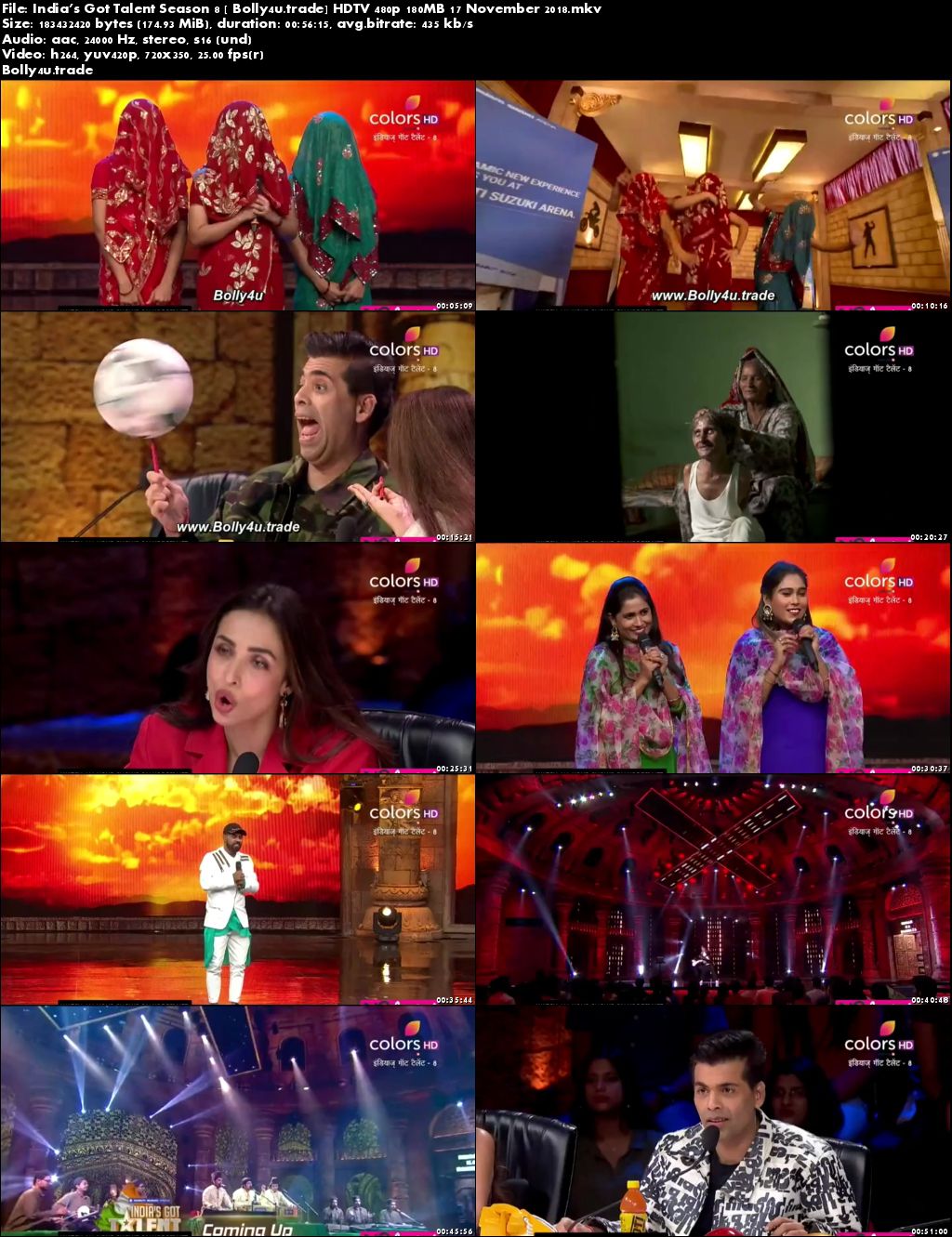 Indias Got Talent Season 8 HDTV 480p 180MB 17 November 2018 Download