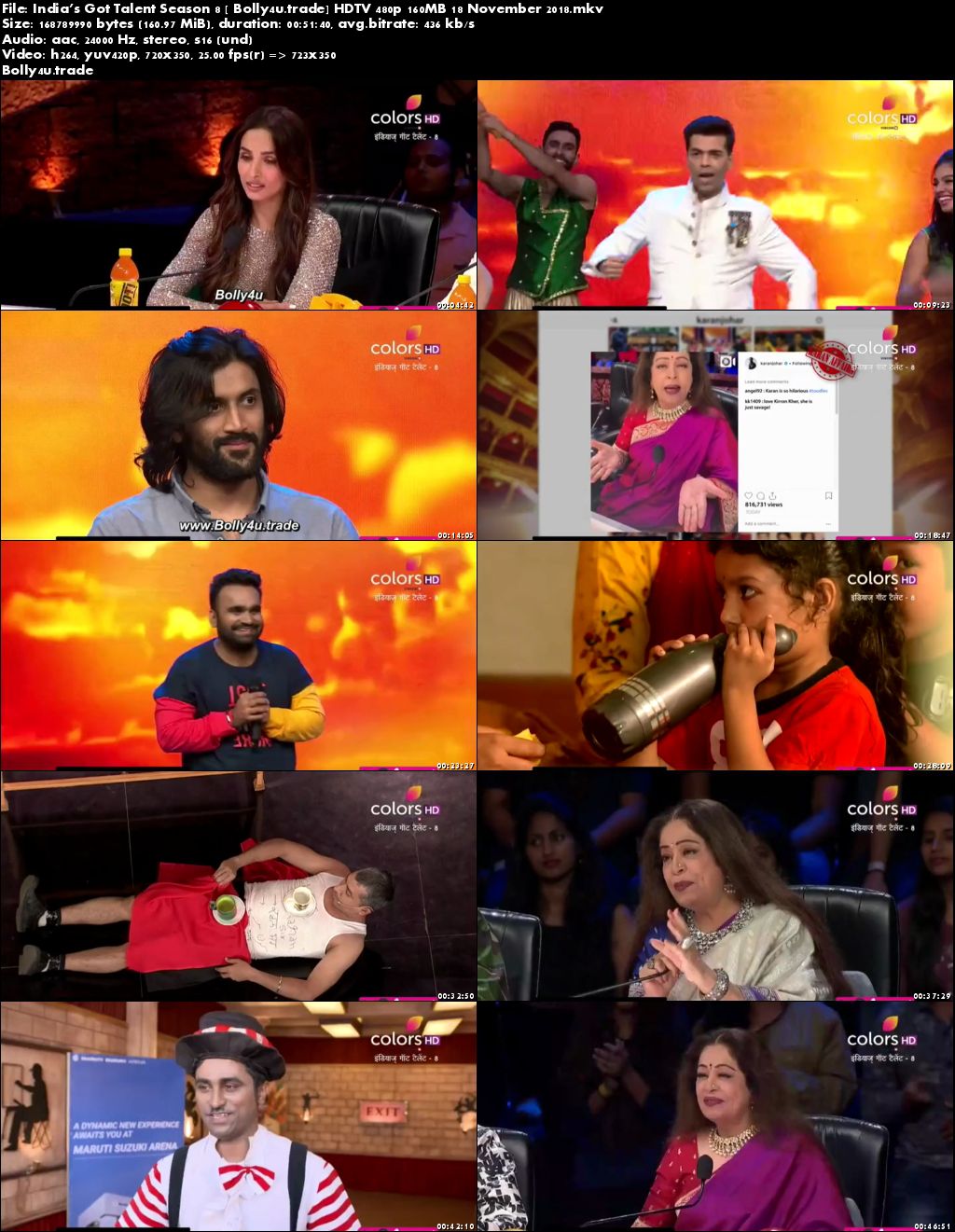 Indias Got Talent Season 8 HDTV 480p 160MB 18 November 2018 Download