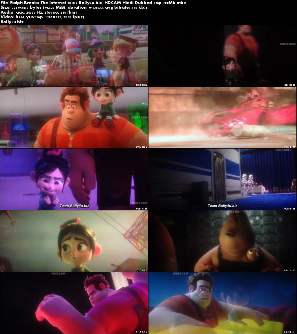 Ralph Breaks The Internet 2018 HDCAM 300Mb Hindi Dubbed 480p Download